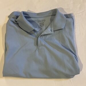 IZOD LIGHT BLUE Boys' School Uniform Short‎ Sleeve Polo Shirt US Lg Husky 14/18